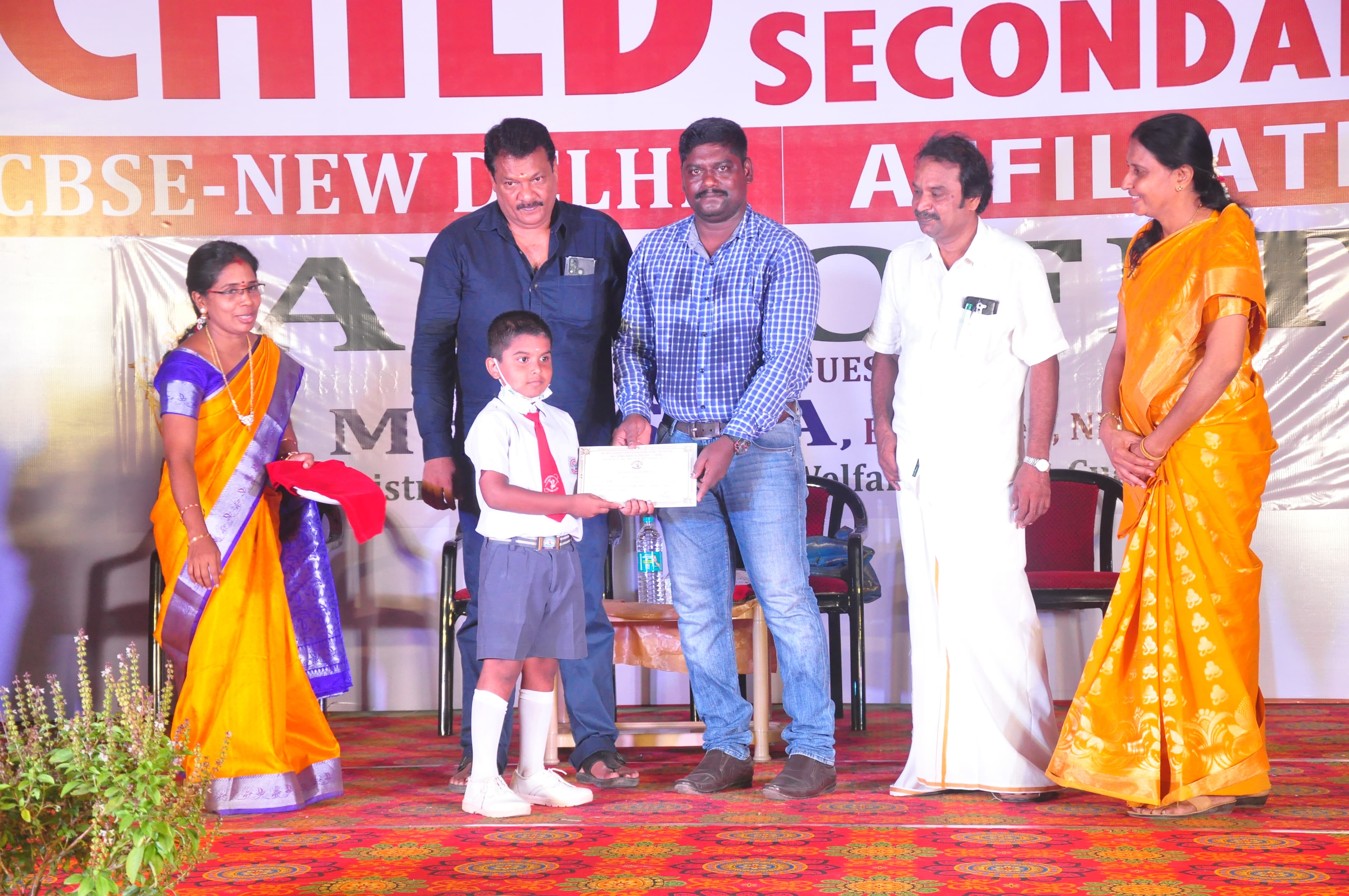 Medal ceremony at Aurochild School Cuddalore