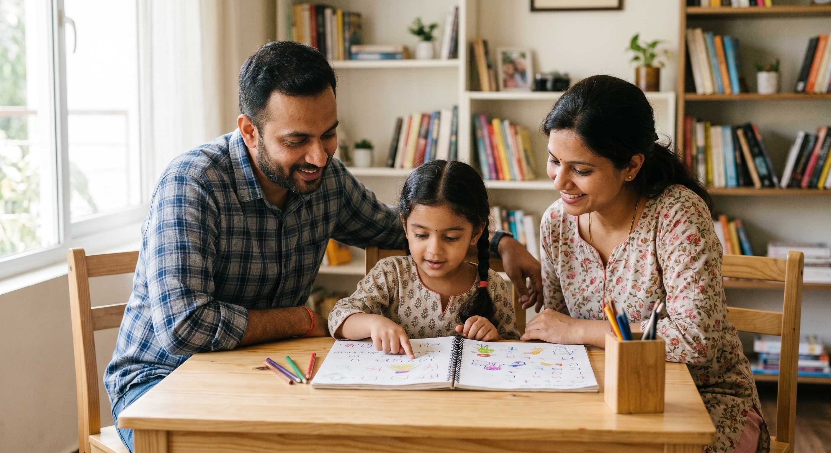 A family considering CBSE school admission in Cuddalore