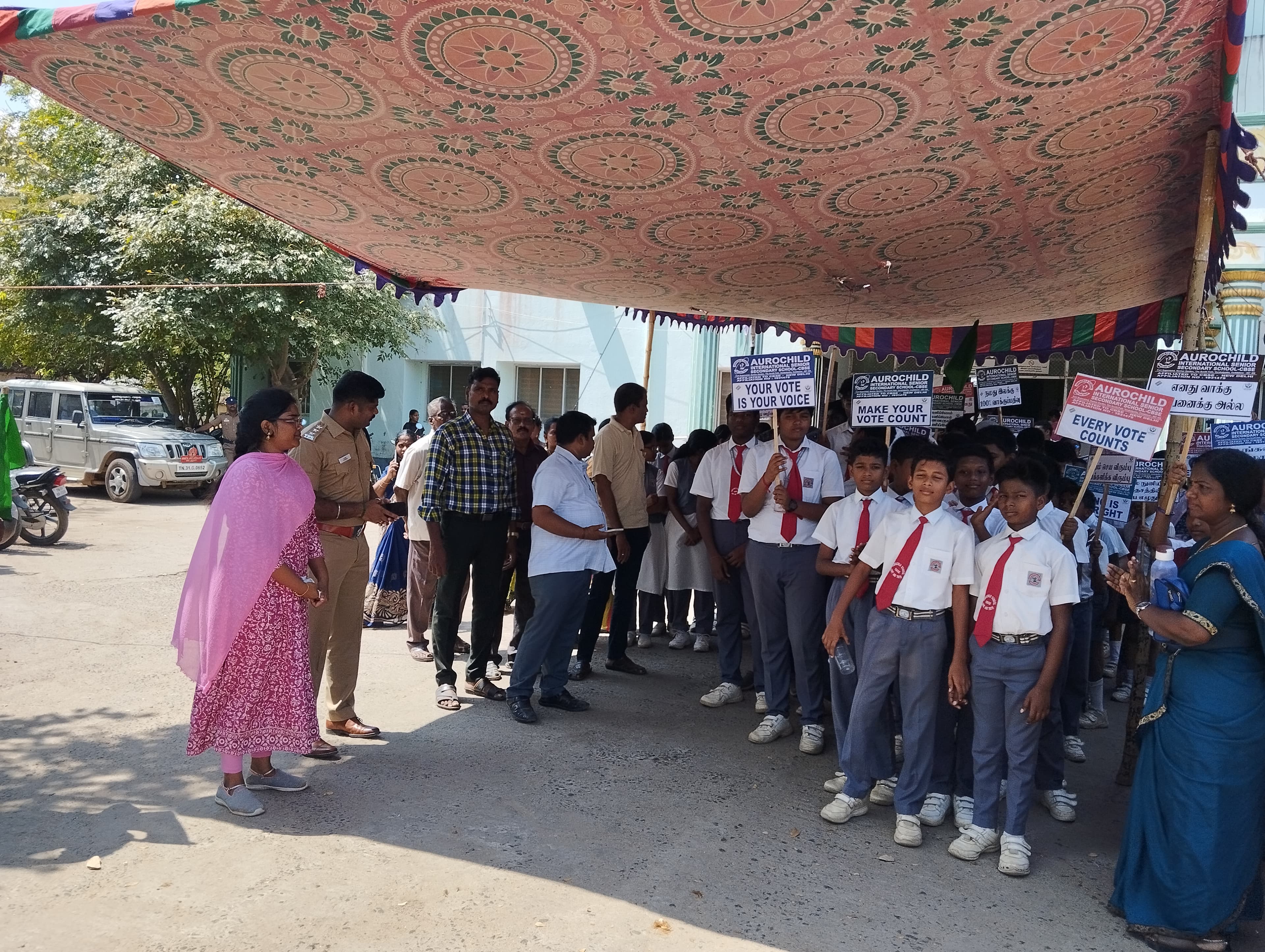 Students running a civic awareness initiative