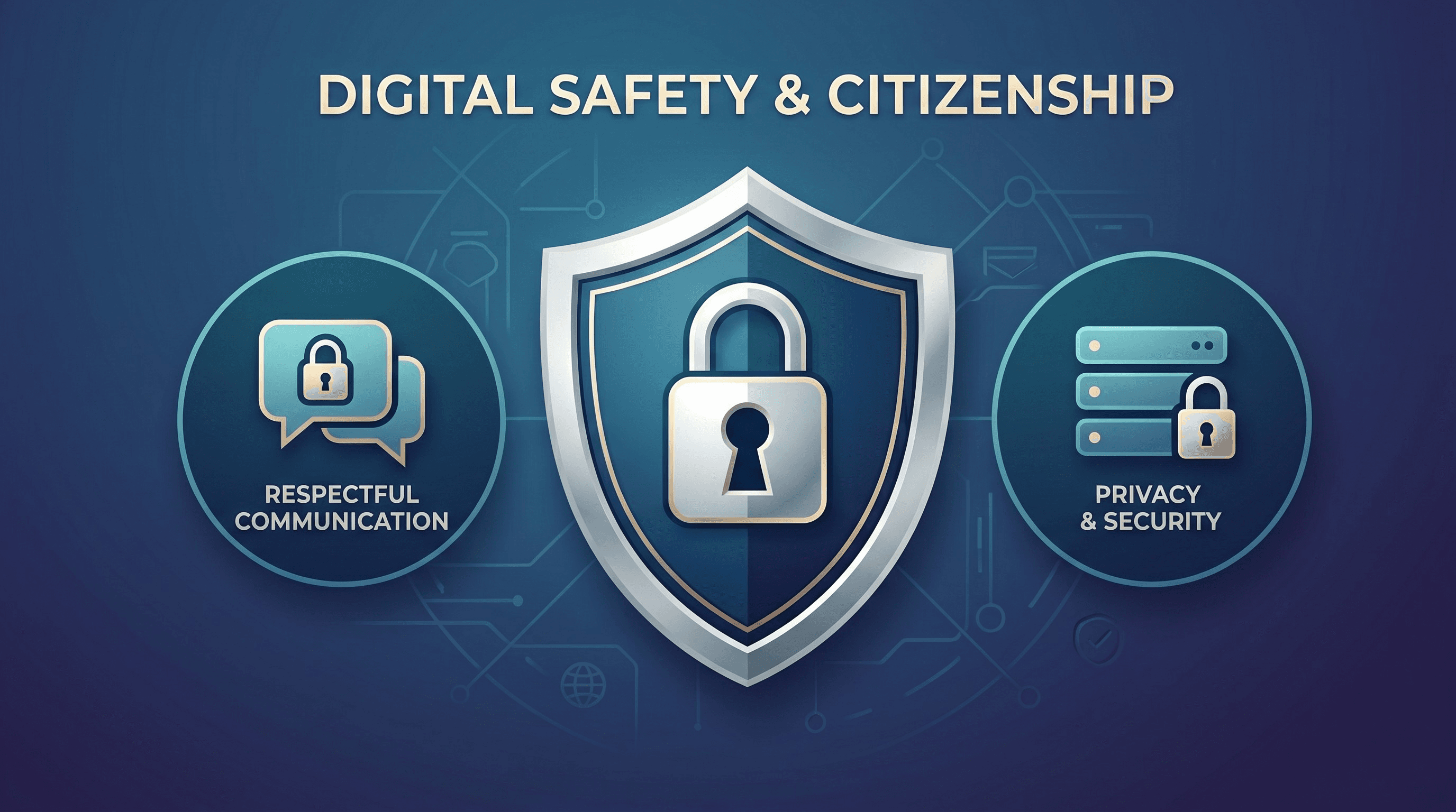 Digital safety and citizenship illustration at Aurochild School Cuddalore