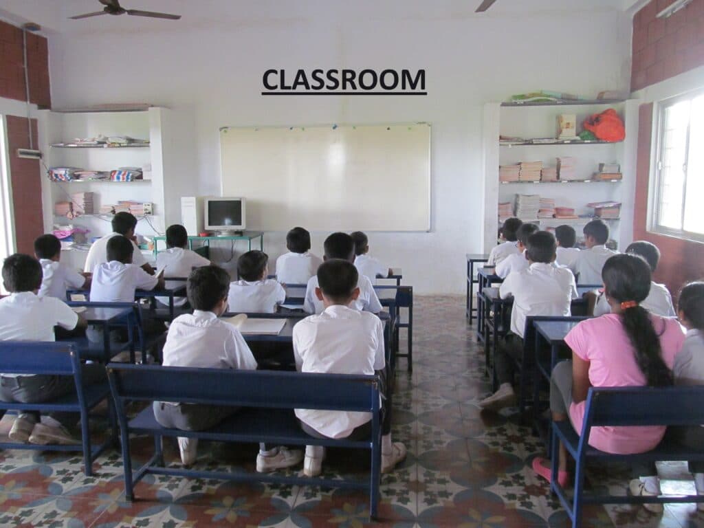 Students engaged in classroom discussion and communication