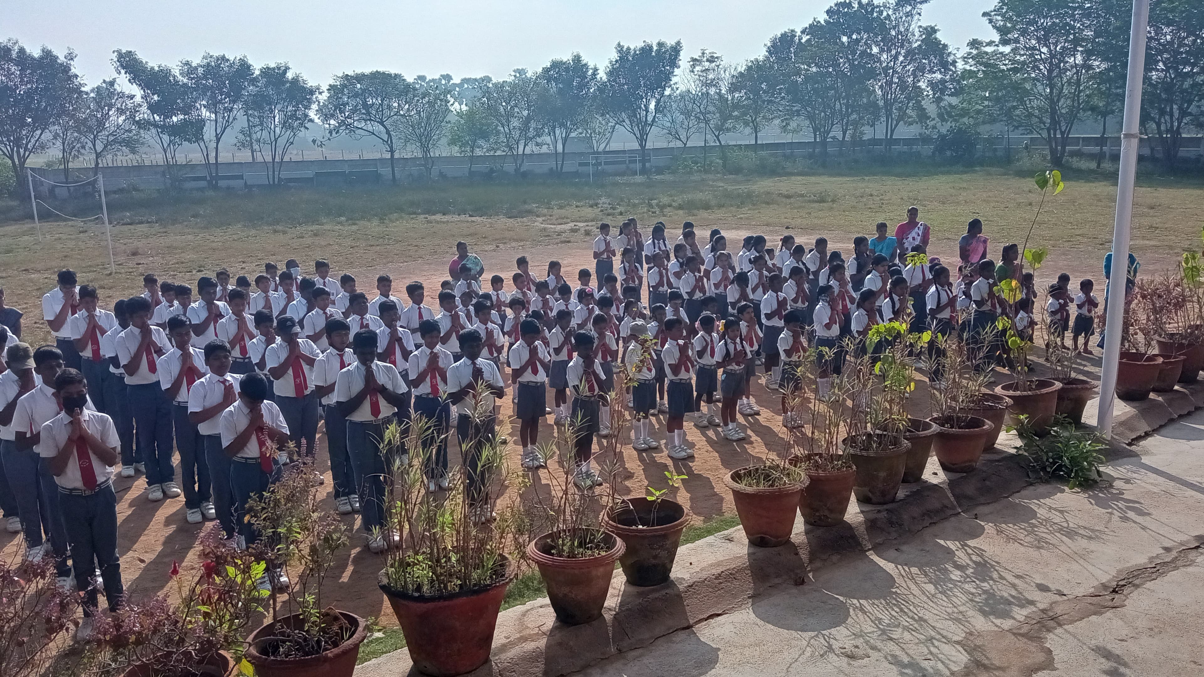 Morning assembly at Aurochild building daily communication habits