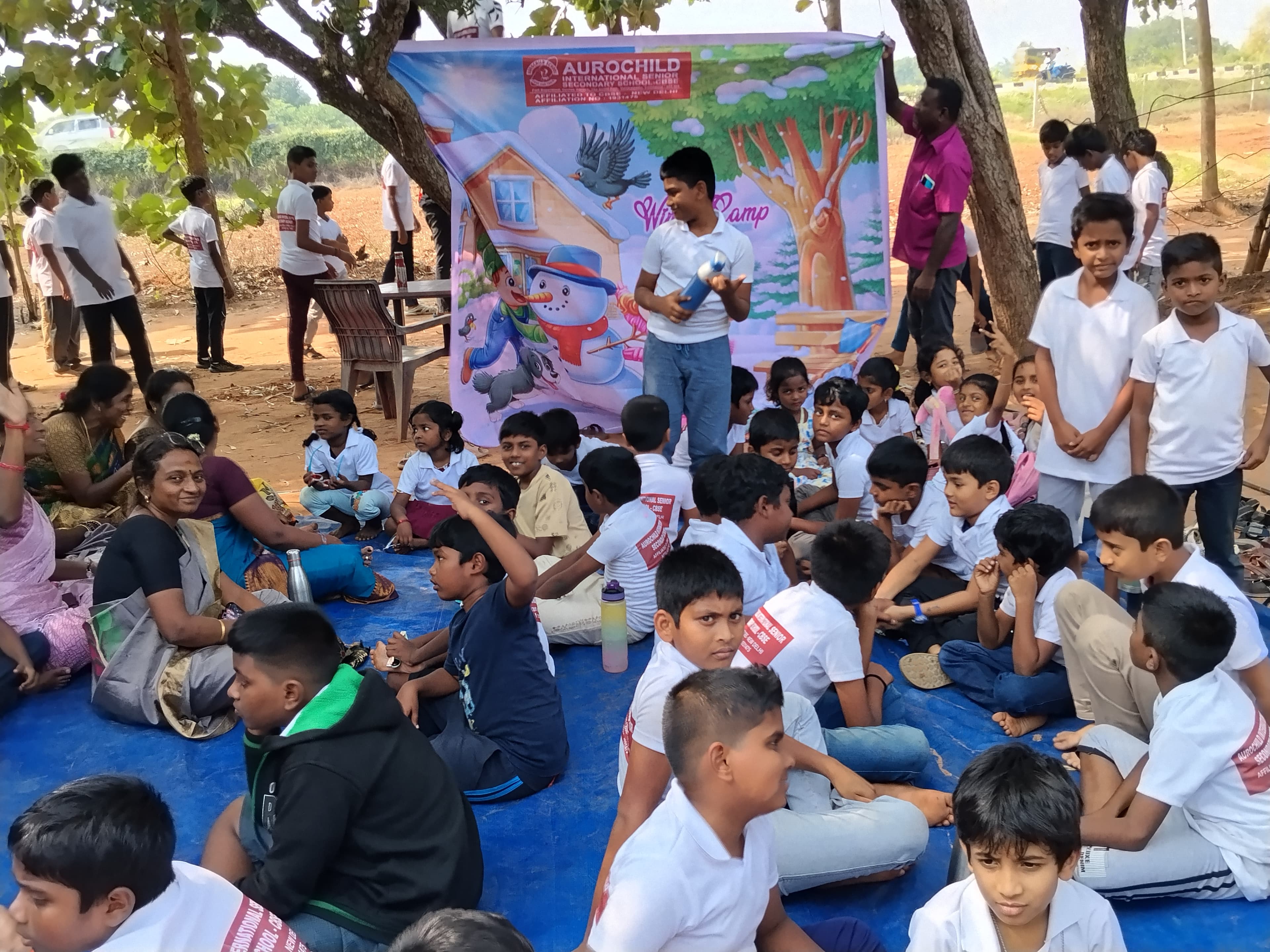 Winter camp outdoor session at Aurochild School Cuddalore