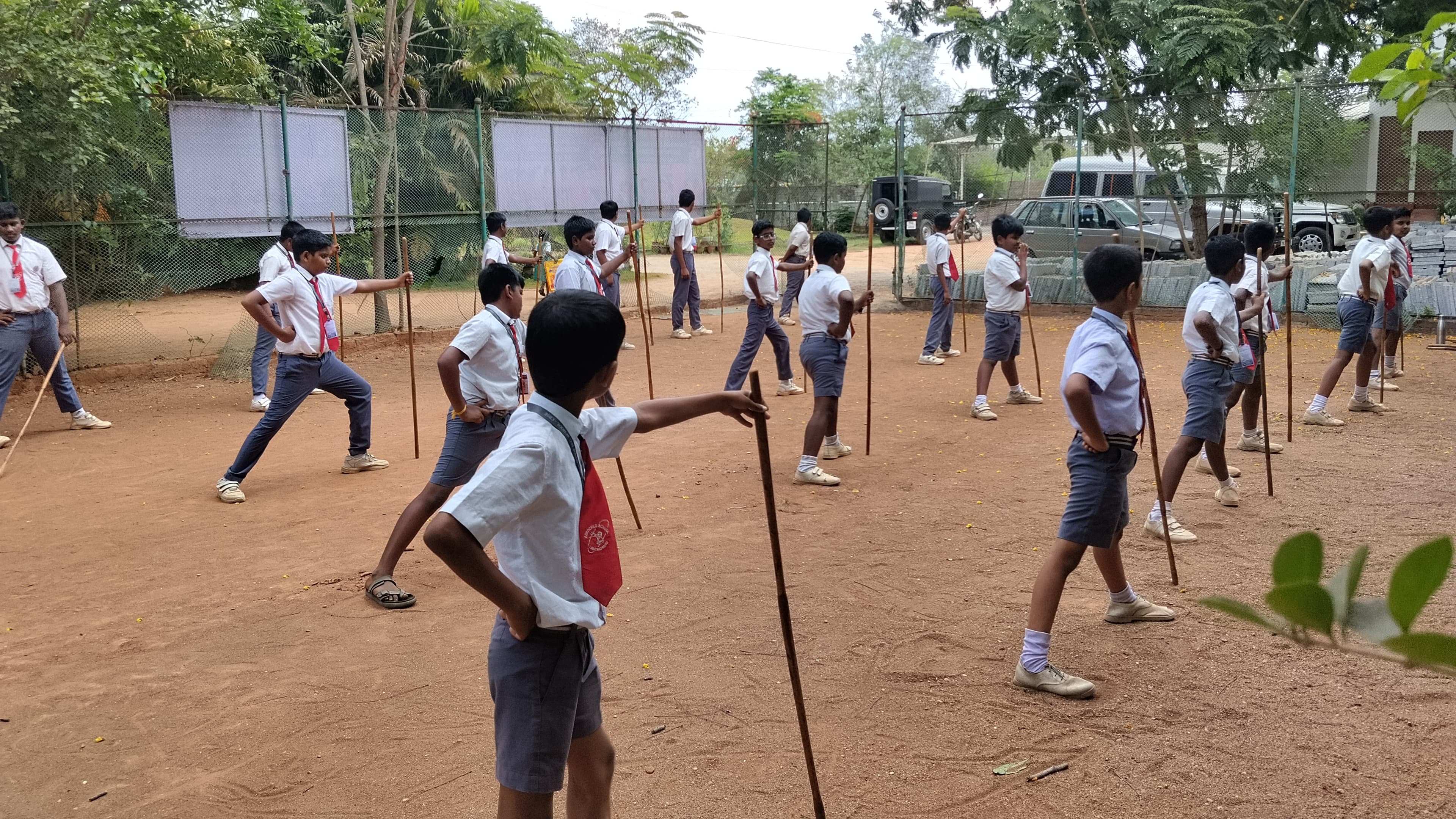 Silambam demonstration at Aurochild School Cuddalore