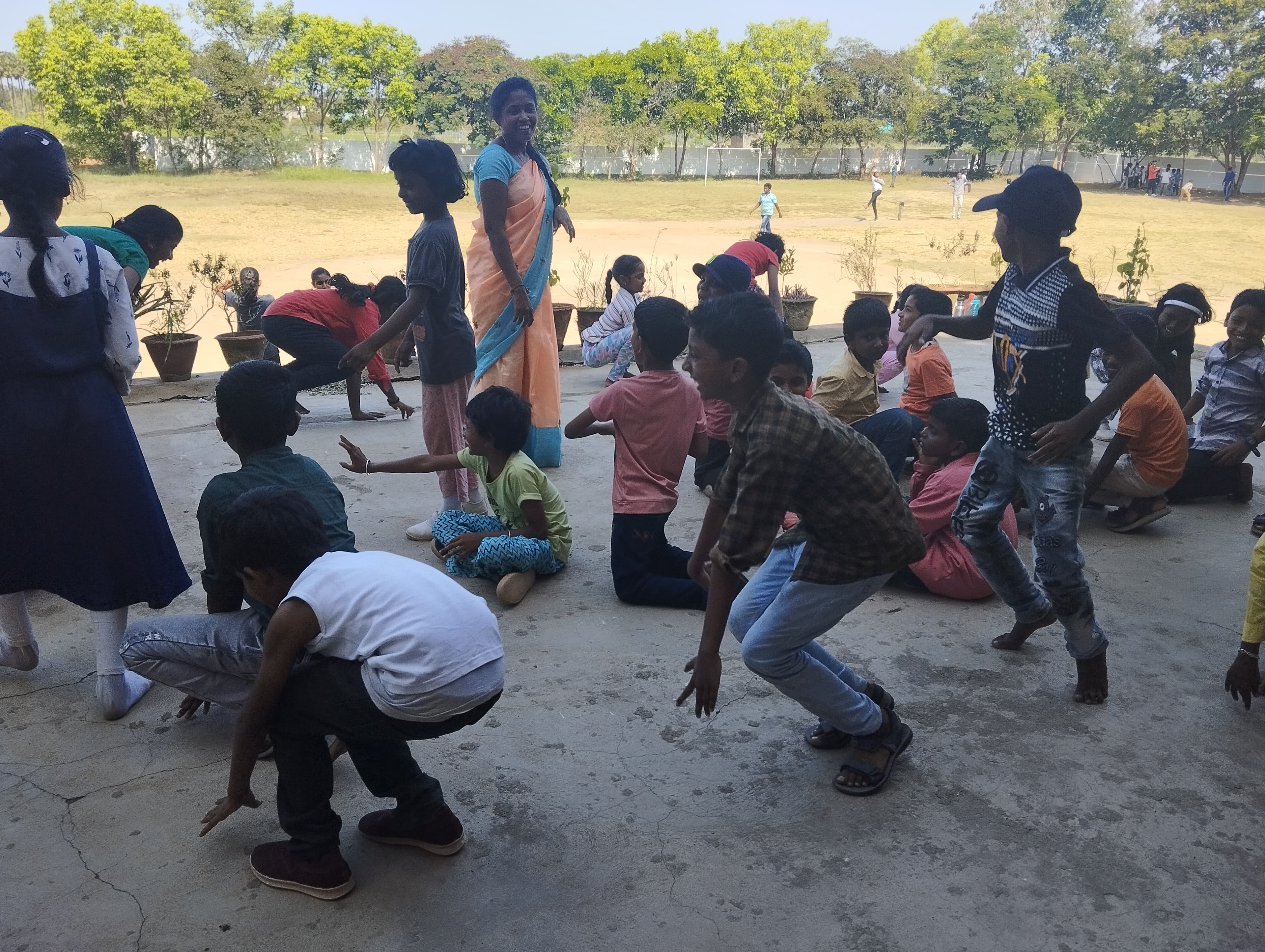 Aurochild students taking part in group activities
