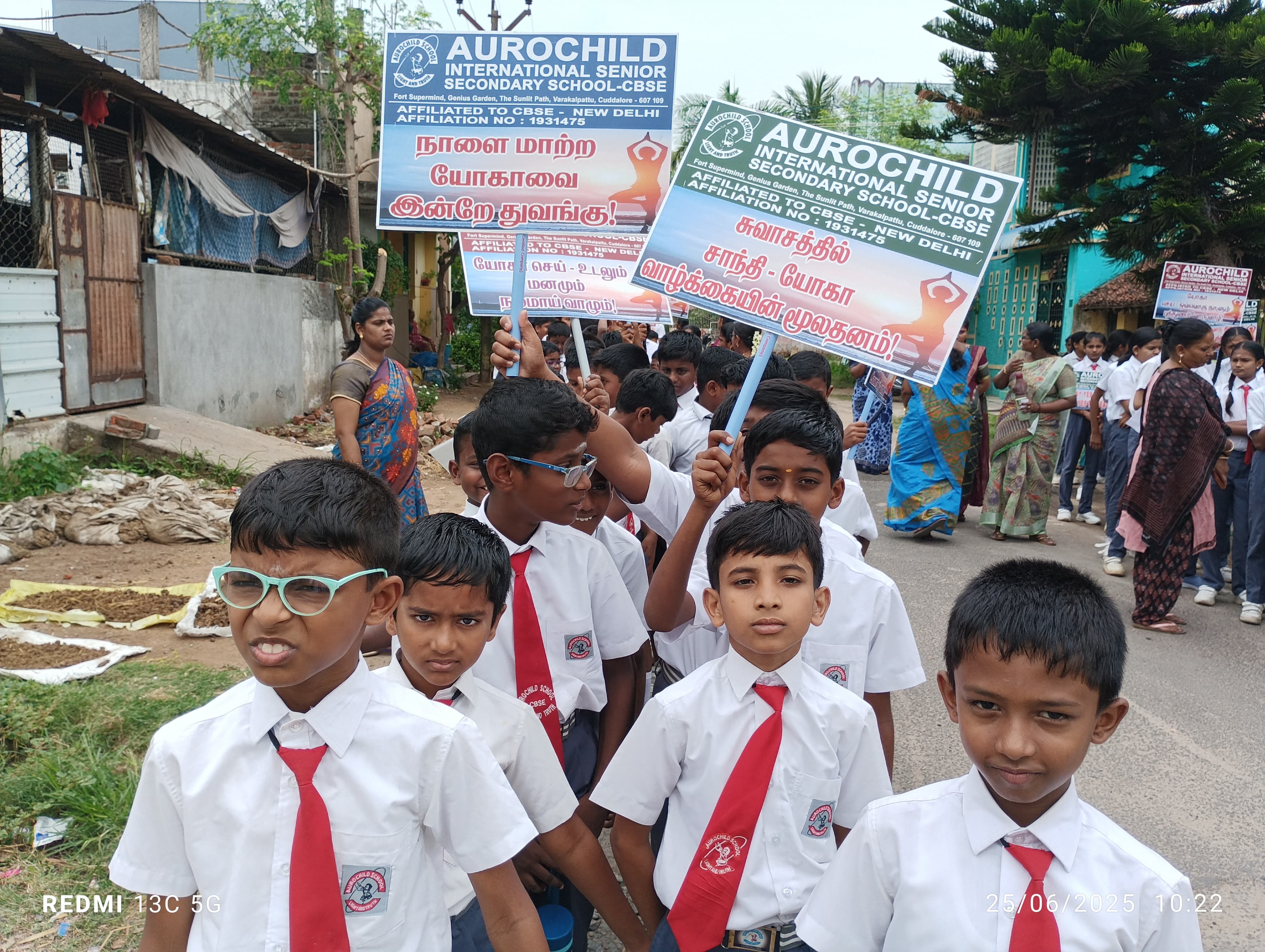 Aurochild students participating in an awareness rally