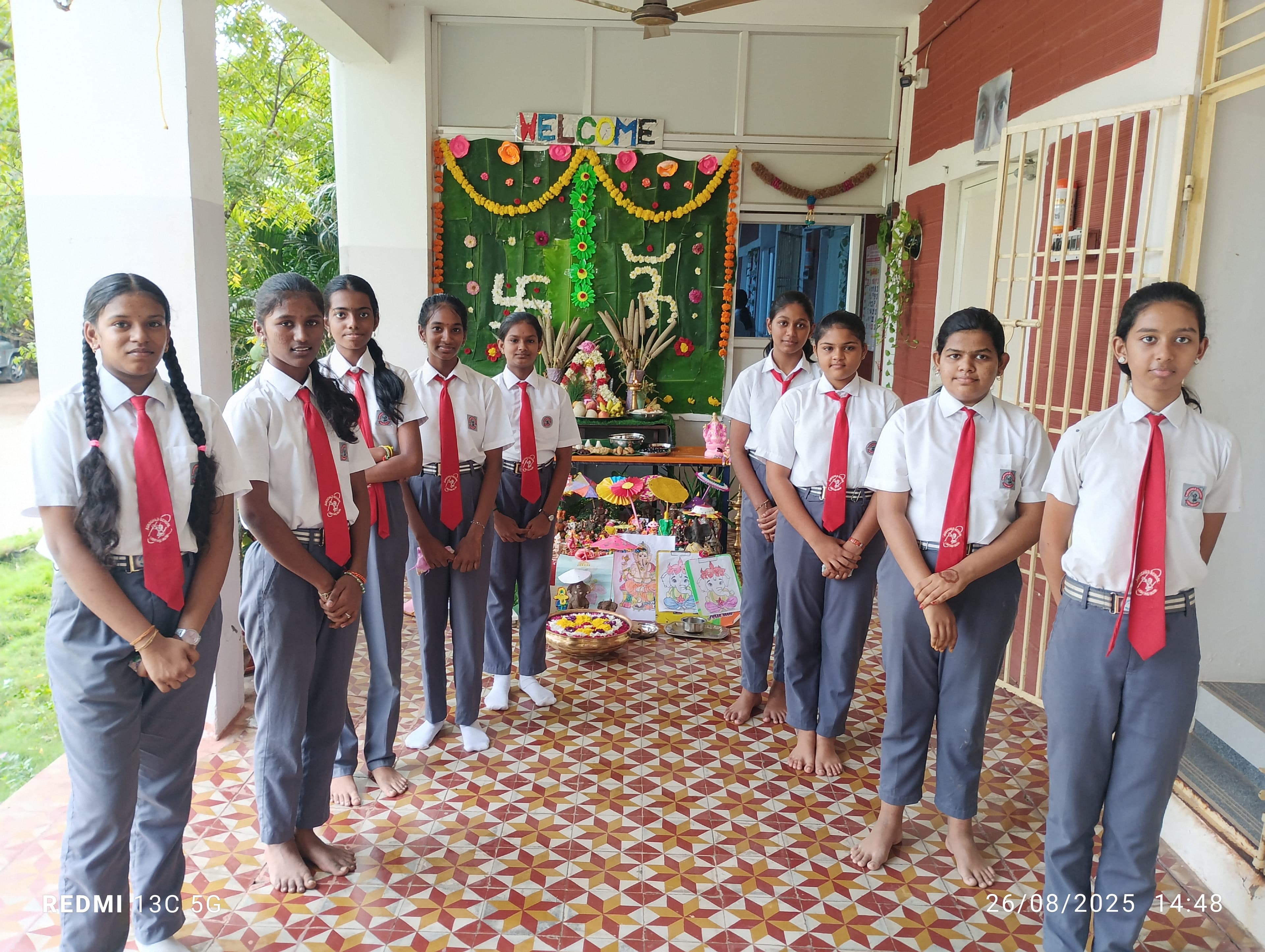 Students in traditional attire at Aurochild cultural celebrations