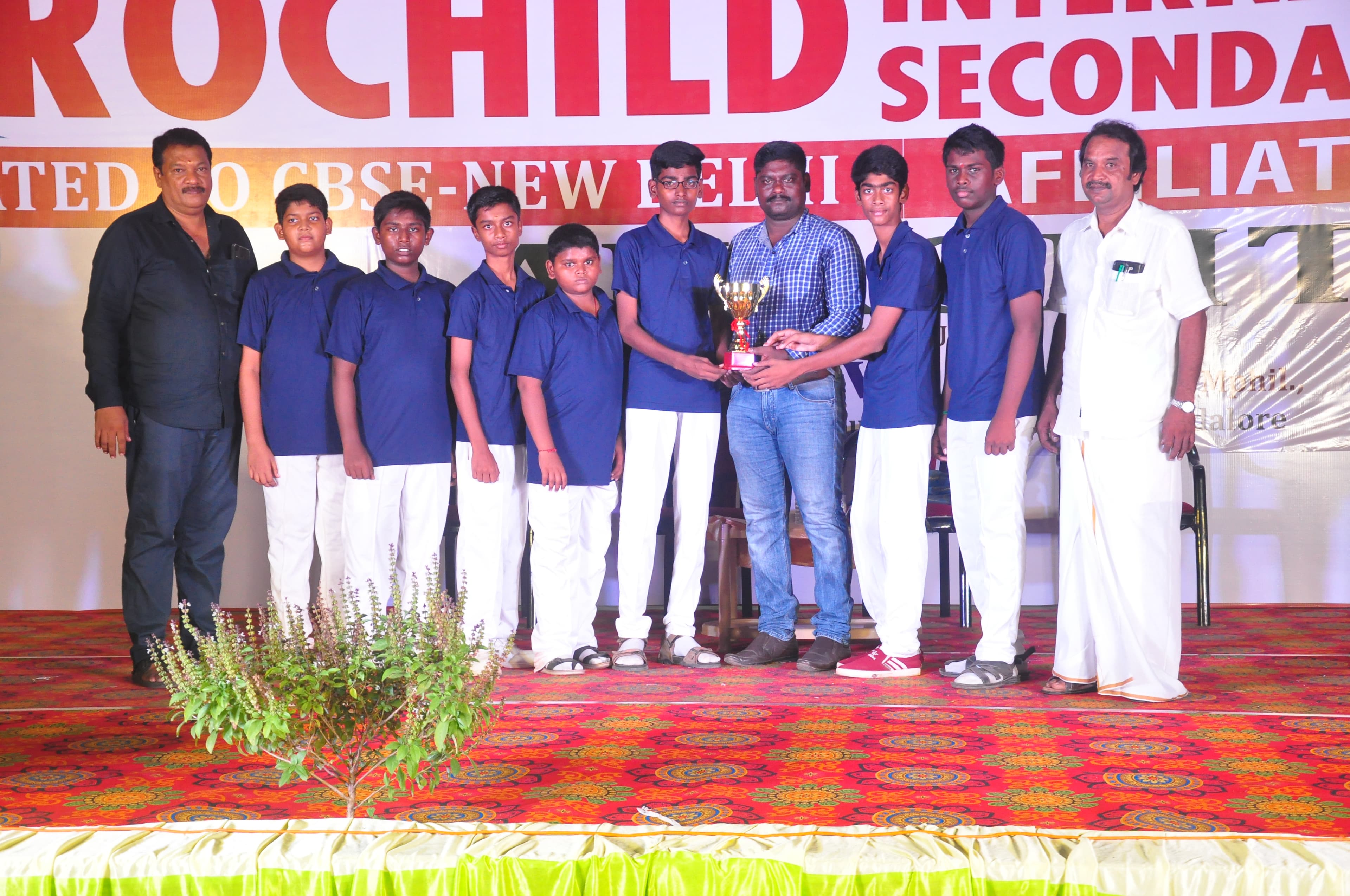 Students celebrating a victory moment on sports day