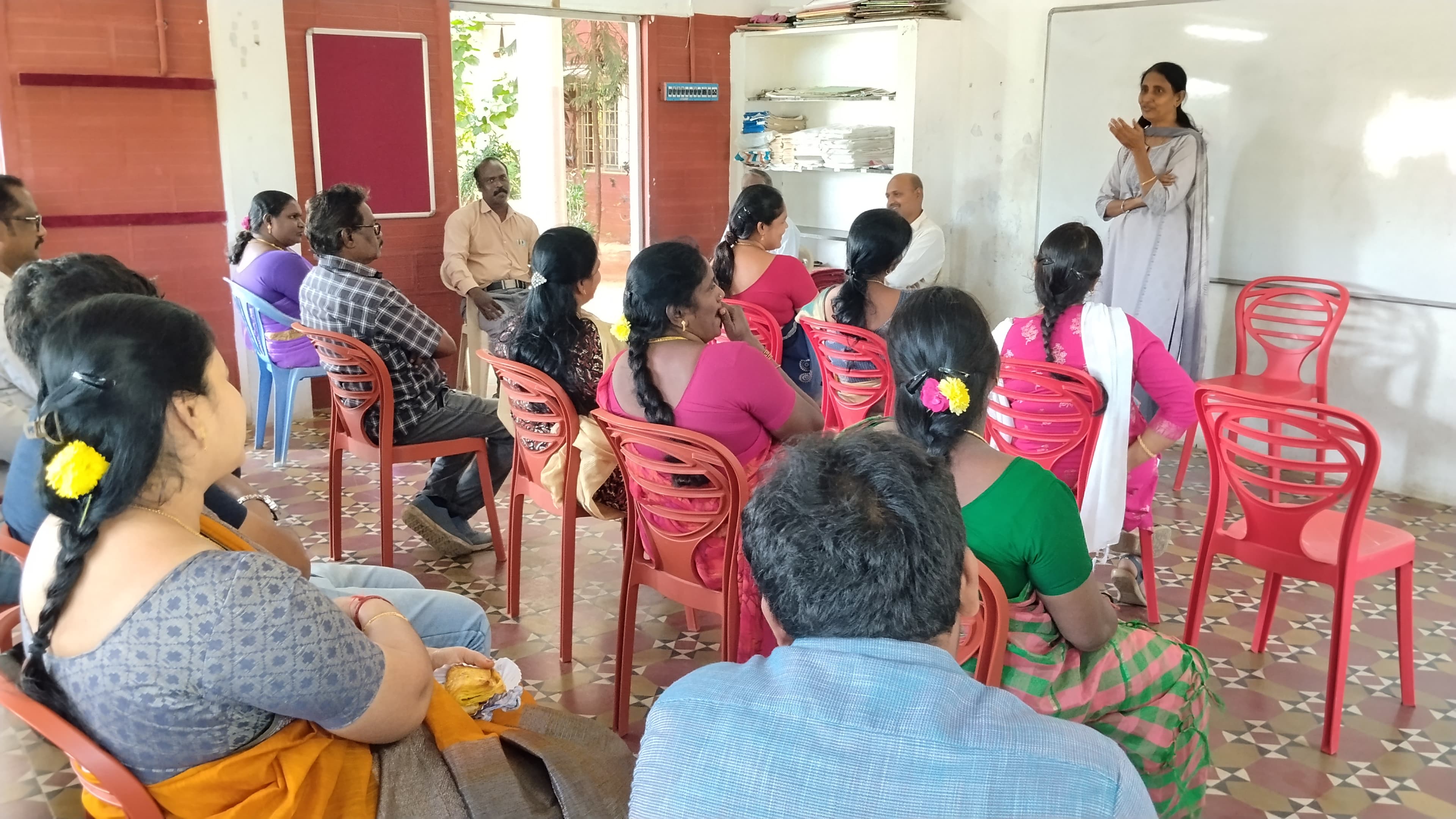 Faculty leading an interactive session with parents and families